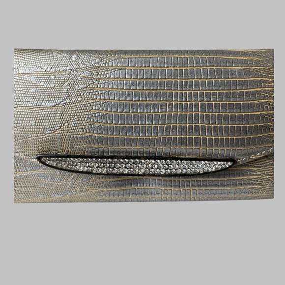 VTG Judith Leiber Metallic Lizard Leather Crystal Sunglasses Case with Crystals - Picture 6 of 13